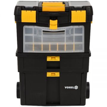 Vorel  78734 - Cutie din plastic 460x220x620/840 mm maner transport sistem clipsare stocare supraetajata