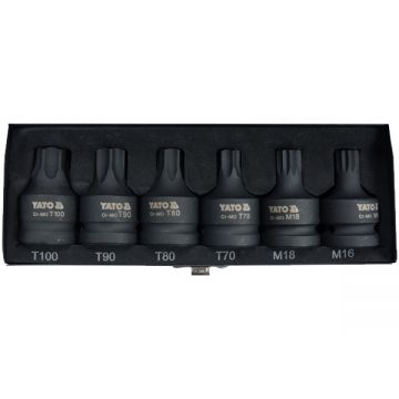 Yato  YT-10653 - Set chei tubulare impact T70 T80 T90 T100 M16 M18  mm 3/4 inch 6 bucati