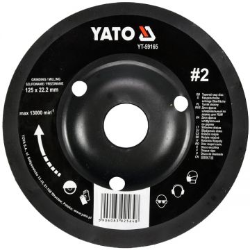 Yato  YT-59165 - Disc raspel circular depresat 125x22.2 mm lemn