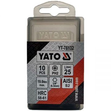Yato  YT-78132 - Set capete de insurubare profil PH2 10 bucati