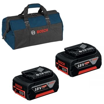 Bosch  1600Z00038 + 1619BZ0100 - 2x Acumulator Li-Ion 18 V 4 Ah + Geanta textila