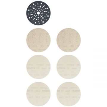 Bosch  EXPERT M480 - Set foi abrazive rotunde 150 mm granulatie mixta fara gauri 7 bucati