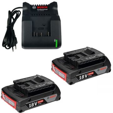 Bosch  GBA + GAL 18V-20 - Set 2 acumulatori si incarcator Li-Ion 18 V 2 Ah