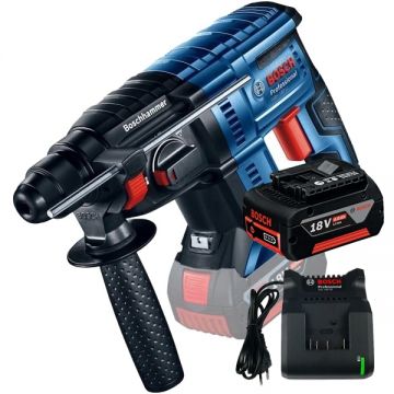 Bosch  GBH 180-LI + GBA + GAL 18V-20 - Rotopercutor SDS-Plus 2 J + Set 1 acumulator si incarcator Li-Ion 18 V 4 Ah
