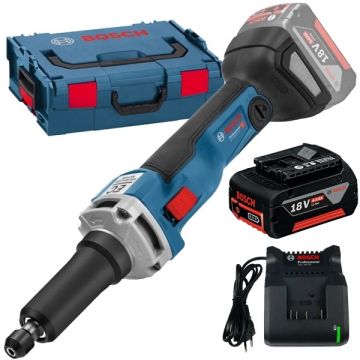 Bosch  GGS 18V-23 LC + GBA + GAL 18V-20 - Polizor drept 6 mm valiza speciala + Set 1 acumulator si incarcator Li-Ion 18 V 4 Ah