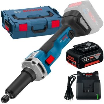 Bosch  GGS 18V-23 PLC + GBA + GAL 18V-20 - Polizor drept 6 mm valiza speciala + Set 1 acumulator si incarcator Li-Ion 18 V 4 Ah