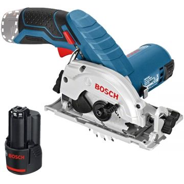 Bosch  GKS 12V-26 + 1600A00X79 - Fierastrau circular 85x15 mm + Acumulator Li-Ion 12 V 3 Ah