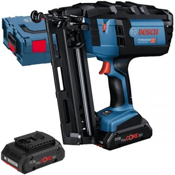 Bosch  GNH 18V-64 M - Pistol de batut cuie  cu 2 acumulatori Li-Ion 18 V 4 Ah cuie pentru lemn valiza speciala