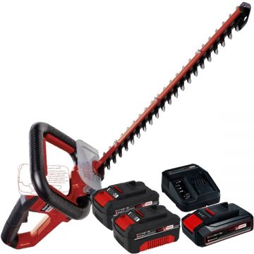 Einhell  ARCURRA PXC + Starter Kit + Twinpack - Masina de tuns gard viu 62 cm + Set 1 acumulator si incarcator Li-Ion 18 V 2.5 Ah + Set 2 acumulatori Li-Ion 18 V 4 Ah