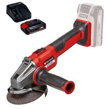 Einhell  AXXIO 18/115 Q PXC + Starter Kit  - Polizor unghiular 115 mm + Set 1 acumulator si incarcator Li-Ion 18 V 2.5 Ah