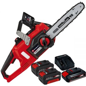Einhell  FORTEXXA 18/30 PXC + Starter Kit + Twinpack - Drujba 30 cm 8.9 m/s + Set 1 acumulator si incarcator Li-Ion 18 V 2.5 Ah + Set 2 acumulatori Li-Ion 18 V 4 Ah