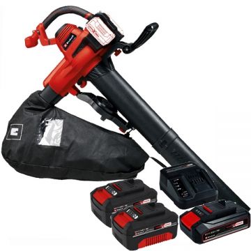 Einhell  GE-CL 36/230 Li E PXC + Starter Kit + Twinpack - Suflanta de gradina 700 m3/h + Set 1 acumulator si incarcator Li-Ion 18 V 2.5 Ah + Set 2 acumulatori Li-Ion 18 V 4 Ah