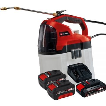Einhell  GE-WS 18/75 Li PXC + Starter Kit + Twinpack - Pulverizator 2.5 bar 7.5 l + Set 1 acumulator si incarcator Li-Ion 18 V 2.5 Ah + Set 2 acumulatori Li-Ion 18 V 4 Ah