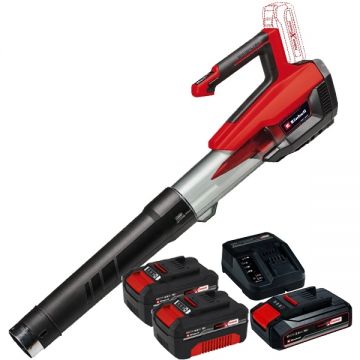 Einhell  GP-LB 18/200 Li E PXC + Starter Kit + Twinpack - Suflanta de gradina 670 m3/h + Set 1 acumulator si incarcator Li-Ion 18 V 2.5 Ah + Set 2 acumulatori Li-Ion 18 V 4 Ah