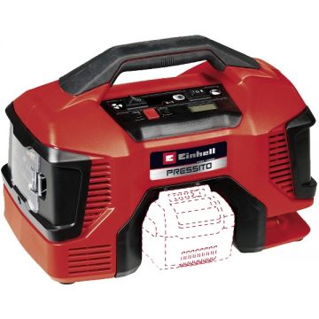 Einhell  Pressito 18/21 PXC - Compresor aer fara acumulatori si incarcator Li-Ion 18 V - Ah 10.5 bar