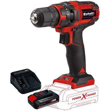 Einhell  TC-CD 18/35 Li PXC + Starter Kit  - Masina de gaurit si insurubat 35 Nm + Set 1 acumulator si incarcator Li-Ion 18 V 2.5 Ah