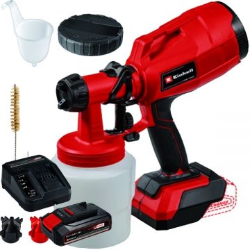 Einhell  TC-SY 18/60 Li PXC + Starter Kit - Pistol de vopsit 0.8 l 600 g/min + Set 1 acumulator si incarcator Li-Ion 18 V 2.5 Ah