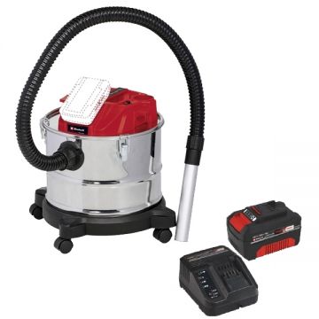 Einhell  TE-AV 18/15 Li C PXC + Starter Kit  - Aspirator pentru cenusa 100 mbar + Set 1 acumulator si incarcator Li-Ion 18 V 4 Ah