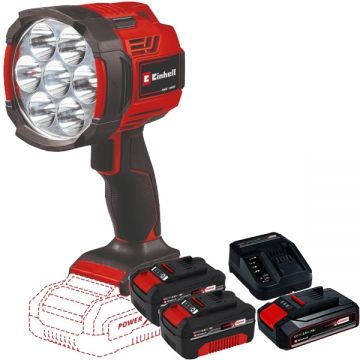 Einhell  TE-CL 18/2500 LiAC PXC + Starter Kit + Twinpack - Lampa/Lanterna + Set 1 acumulator si incarcator Li-Ion 18 V 2.5 Ah + Set 2 acumulatori Li-Ion 18 V 4 Ah