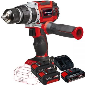 Einhell  TP-CD 18/60 Li-i BL PXC + Starter Kit + Twinpack - Masina de gaurit si insurubat 60 Nm + Set 1 acumulator si incarcator Li-Ion 18 V 2.5 Ah + Set 2 acumulatori Li-Ion 18 V 4 Ah