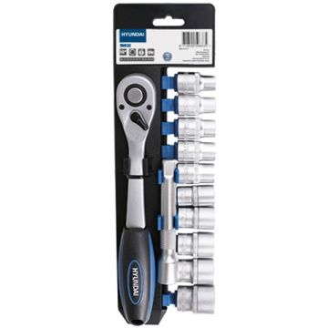 Hyundai  HY-59632 - Set capete chei tubulare 8-21  mm patrat 3/8 inch 11 bucati