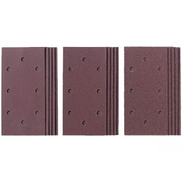 KWB  49817985 - Foaie abraziva dreptunghi 187x93 mm 8 gauri granulatie mixta 15 buc