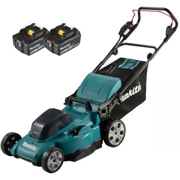 Makita  DLM480CT2 - Masina de tuns iarba cu 2 acumulatori Li-Ion 18 V 5 Ah 48 cm 62 l