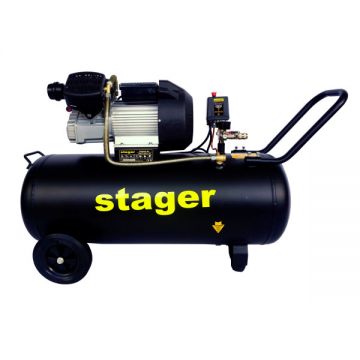 Compresor aer, 100L, Stager HM3100V-10 10bar, 356L/min, monofazat, angrenare directa