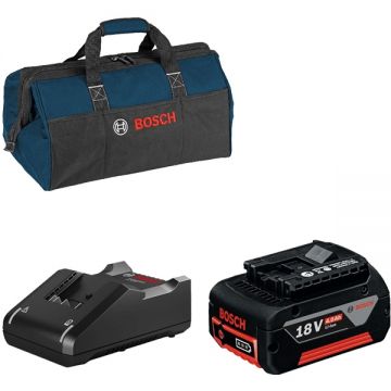 Bosch  1600Z00038 + GAL 18V-40 + 1619BZ0100 - Acumulator Li-Ion 18 V 4 Ah + Incarcator + Geanta textila