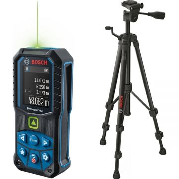 Bosch  GLM 50-25 G + BT 150 - Telemetru laser 50 m 10 valori memorate + Trepied 550-1570 mm 1/4 inch