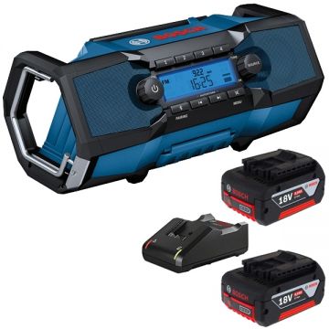 Bosch  GPB 18V-2 C + 1600A019S0 - Radio + Set 2 acumulatori si incarcator Li-Ion 18 V 4 Ah