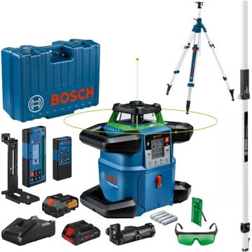 Bosch  GRL 650 CHVG + BT 300 HD + GR 240 - Nivela laser rotativa 70 m valiza plastic + Trepied 2950 mm 5/8 inch + Rigla pentru nivela laser 2.4 m