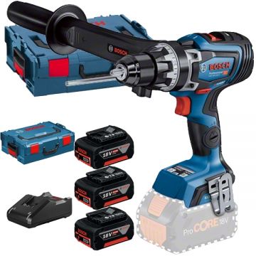 Bosch  GSR 18V-150 C + 0615990L3T - Masina de gaurit si insurubat 150 Nm valiza speciala + Set 3 acumulatori si incarcator Li-Ion 18 V 5 Ah valiza speciala