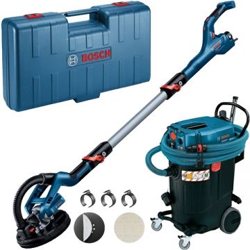 Bosch  GTR 550 + GAS 55 M AFC - Slefuitor pentru pereti 550 W 225 mm valiza plastic + Aspirator umed-uscat 1200 W 254 mbar 55 l priza scule electrice