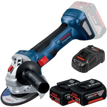 Bosch  GWS 180-LI + GBA + GAL 1880 CV - Polizor unghiular 125 mm + Set 2 acumulatori si incarcator Li-Ion 18 V 5 Ah