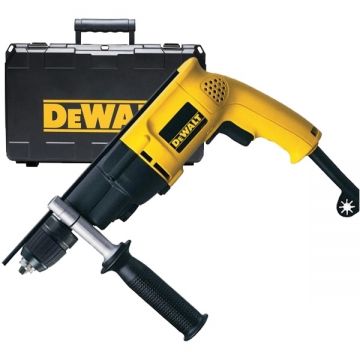 DeWalt  D21721K - RESIGILAT - Masina de gaurit cu percutie 650 W mandrina rapida 13 mm turatie reglabila valiza plastic