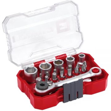 Einhell  XS-CASE - Set capete de insurubare si chei tubulare mixte 21 bucati