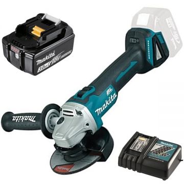 Makita  DGA504Z - Polizor unghiular 125 mm +  Acumulator Li-Ion 18 V 3 Ah + Incarcator