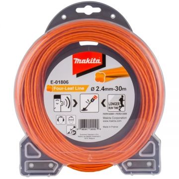 Makita  E-01806 - Fir de taiere 2.4 mm 30 m forma trifoi cu patru foi