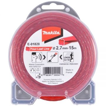 Makita  E-01828 - Fir de taiere 2.7 mm 15 m forma trifoi cu patru foi