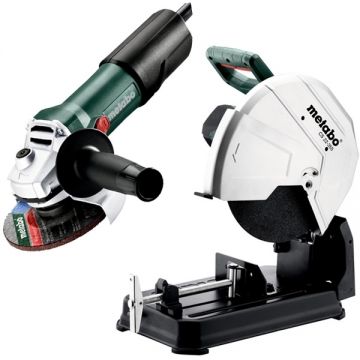 Metabo  CS 22-355 + WEV 850-125 - Debitator metale stationar 2300 W 355 mm disc abraziv + Polizor unghiular 850 W 125 mm