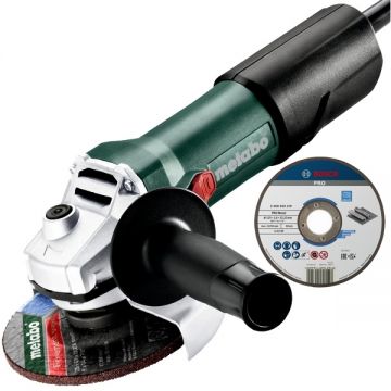 Metabo  WEV 850-125 + Bosch - PRO Metal - Polizor unghiular cu fir 850 W 125 mm + Disc taiere metal 125x22.2x1.6 mm