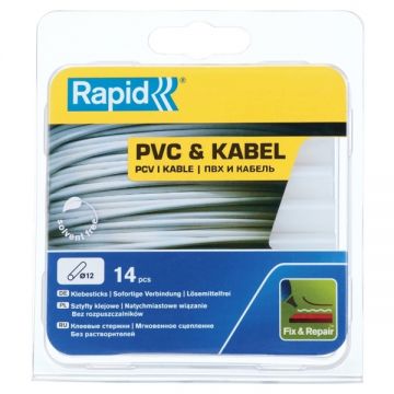 Rapid  5000695 - Baghete silicon transparente 12x94 mm 14 bucati EG111 EG212 EG250 CG270 BGX300 G1000 Hobby Glue Gun