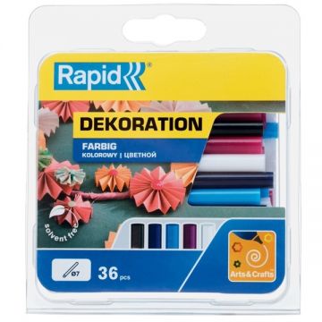 Rapid  5001377 - Baghete silicon multicolore 7x90 mm 36 bucati BGX7 EG Point G1010 Hobby 7