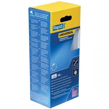 Rapid  5001411 - Baghete silicon transparente 12x190 mm 48 bucati EG280 EG310 EG320 EG330 EG340 EG360 EG380