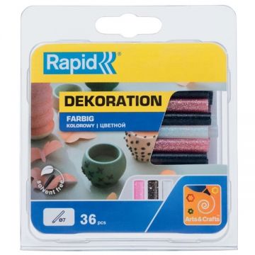 Rapid  5001423 - Baghete silicon multicolore 7x90 mm 36 bucati BGX7 EG Point G1010 Hobby 7