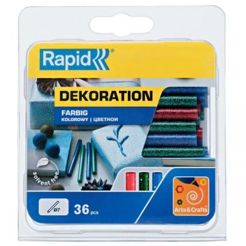 Rapid  5001425 - Baghete silicon multicolore 7x90 mm 36 bucati BGX7 EG Point G1010 Hobby 7