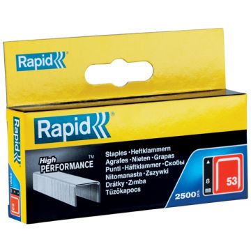 Rapid  No. 53 - Set capse 11.4x8 mm R53 R153 R253 R353 R453 MS2.1 MS4.1 ALU610 ALU753 ALU853 ALU953 E100 ESN530 BTX530 R553 PS101 PS6-16 M10R M20 M30 M40 Eco Tacker Hobby Tacker Hobby Tacker Dual Multitacker Compacta Hobby Electric 2500 bucati