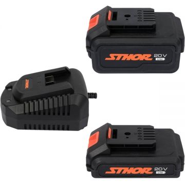 Sthor  78262 - Set 2 acumulatori si incarcator Li-Ion 20 V 2/4 Ah
