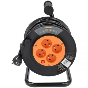 Sthor  82692 - Derulator cablu electric 25 m 4 prize cu maner
